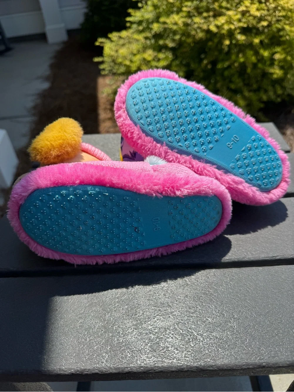 Skye and Everest Pink and Aqua Plush Kids Slippers - Cute Character Design